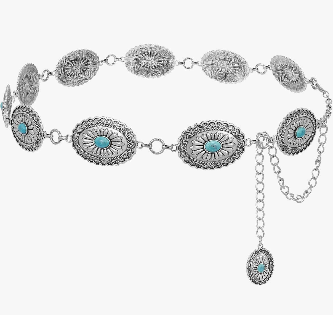 Turquoise chain belt