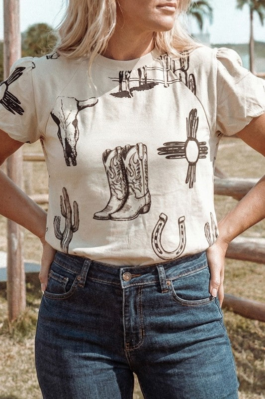 Retro western top