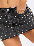 Black wash pearl skirt